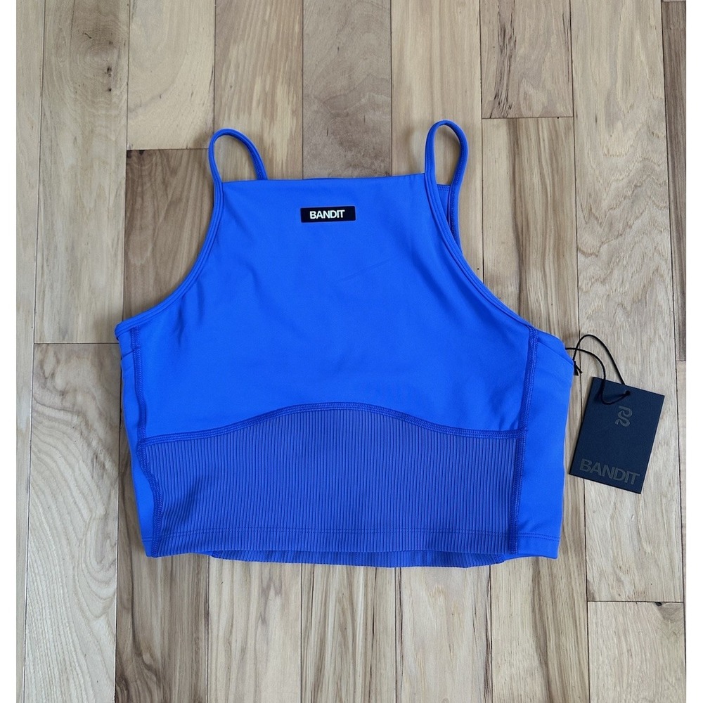 NWT Bandit Stamina Pocket Nova Crop Bra Tank Deep Peri Blue Medium Q2 2025